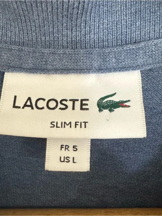Lacoste Heathered Blue Short-Sleeve Size Large 🐊 - Picture 2 of 8